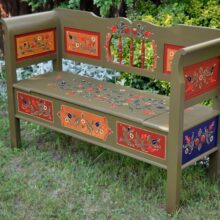 tulipános népibútor, lóca