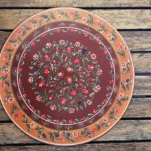 kézzel festett, tulipános teríték